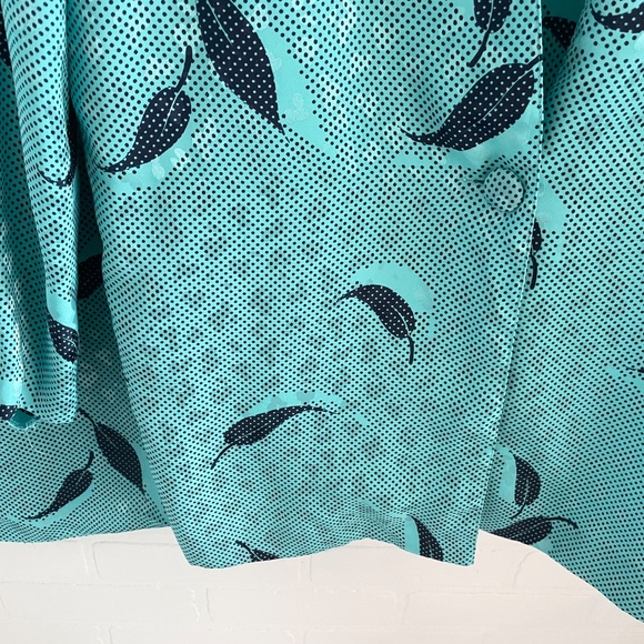 Vintage 80s Matching Set (3 pieces) Blazer Cami Midi skirt Iridescent Blue Sz S - Picture 5 of 15